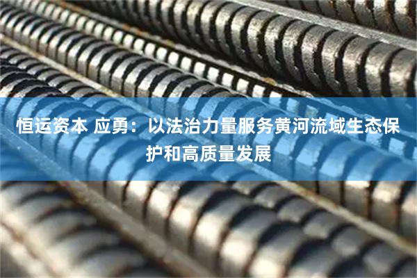 恒运资本 应勇：以法治力量服务黄河流域生态保护和高质量发展